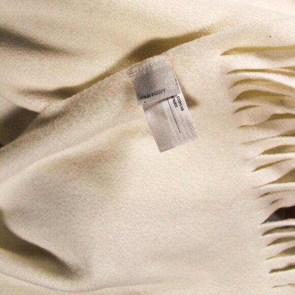 Vintage Y2K 2007 Old Navy Off-White Fleece Scarf Classic Cozy Neutral - Picture 3 of 5